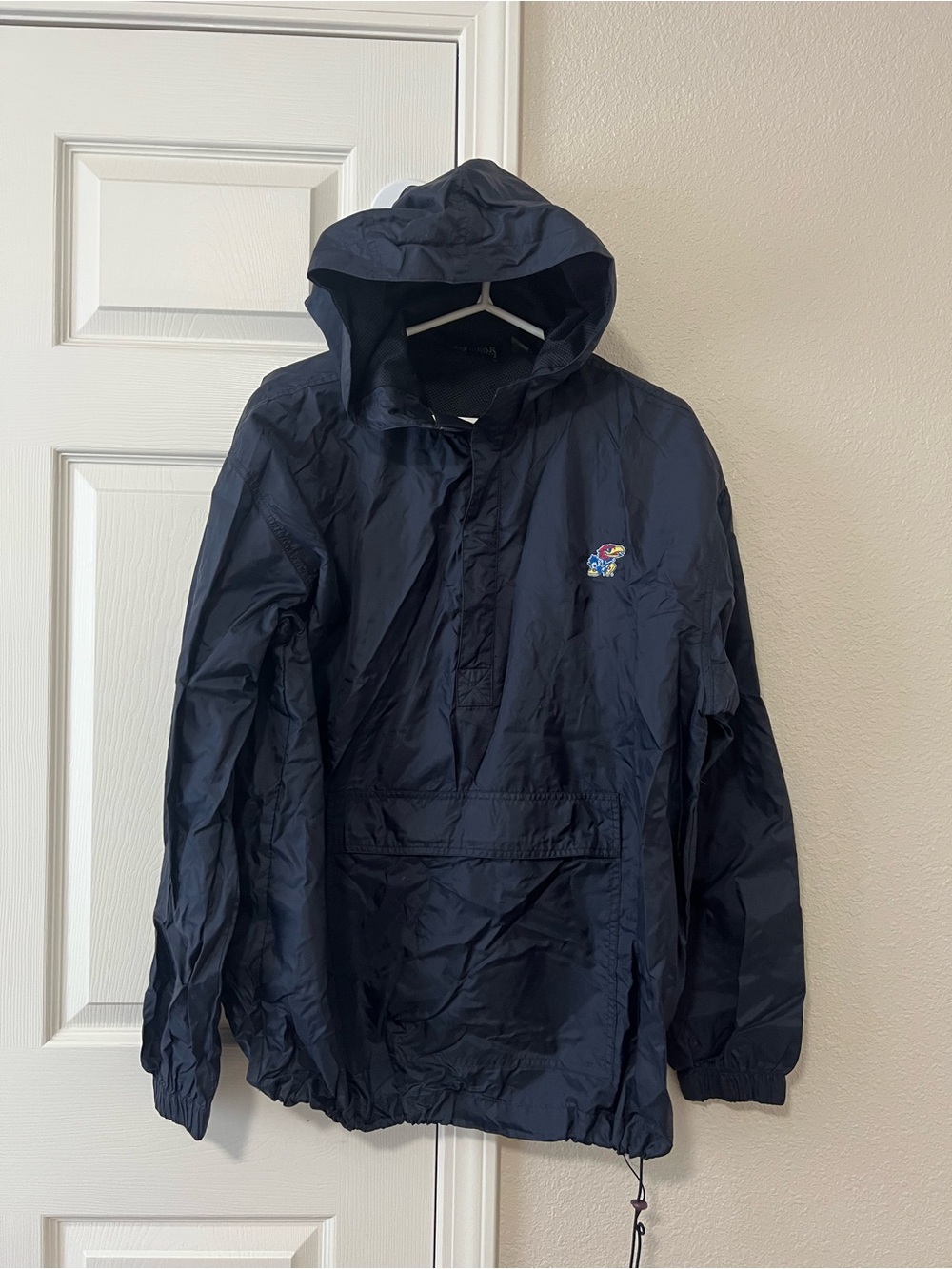 Kansas Jayhawks Gear For Sports Pullover Windbreaker Jacket XL Navy Hooded NCAA